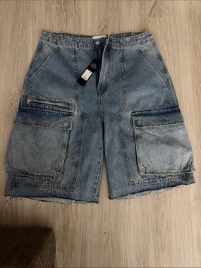 Fashion Nova Denim Cargo Jean Jorts